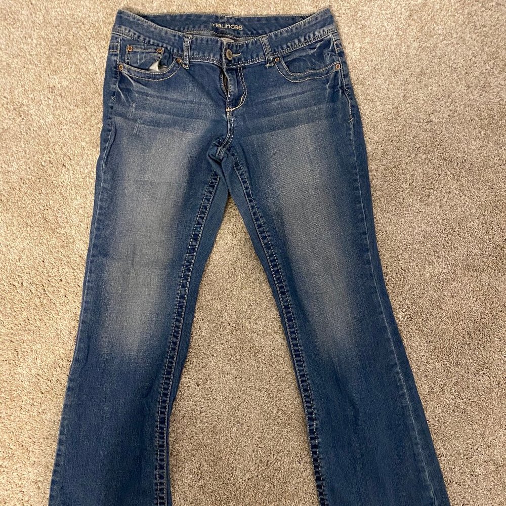 Short bootcut medium wash denim